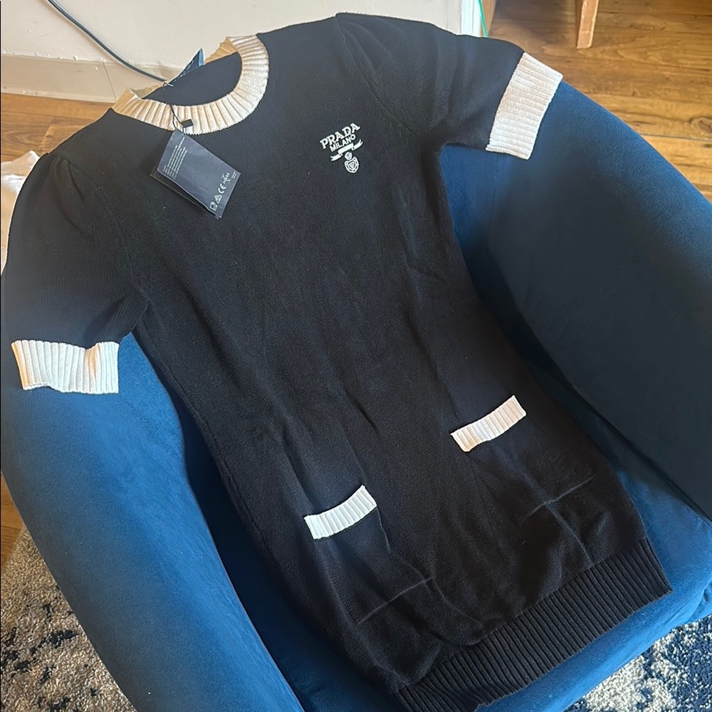 Prada Black and White women's Sweater dress